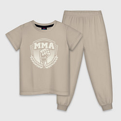 Пижама хлопковая детская Кулак MMA, цвет: миндальный