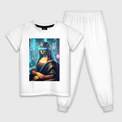 Пижама хлопковая детская Gioconda - cyberpunk ai art fantasy, цвет: белый
