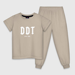 Пижама хлопковая детская DDT - Ufa 1980, цвет: миндальный