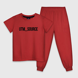 Пижама хлопковая детская Utm source, цвет: красный