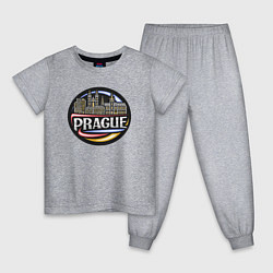 Пижама хлопковая детская Чехия Прага, цвет: меланж