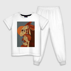 Пижама хлопковая детская Невеста чародея Элиас Эйнсворт Могущественный чаро, цвет: белый