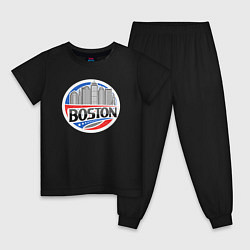 Пижама хлопковая детская City Boston, цвет: черный