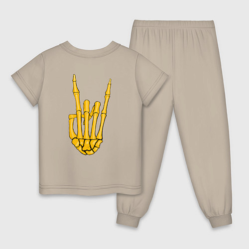 Детская пижама Golden skeleton hand / Миндальный – фото 2