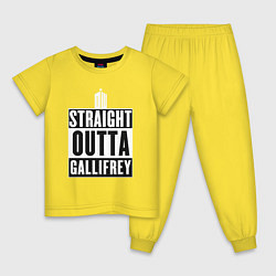 Пижама хлопковая детская Straight outta gallifrey, цвет: желтый