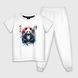 Пижама хлопковая детская Panda - bushido samurai code, цвет: белый