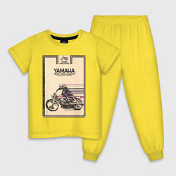 Пижама хлопковая детская Мотоцикл Yamaha, цвет: желтый