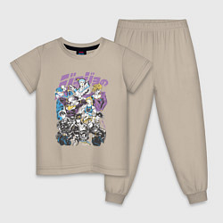 Пижама хлопковая детская Джоджо JoJo Bizarre Adventure, цвет: миндальный