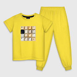 Детская пижама Wish you - клавиши клавиатуры