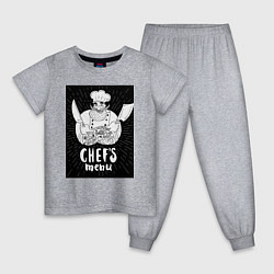 Пижама хлопковая детская Шеф повар кулинар, цвет: меланж