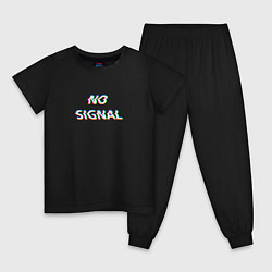Пижама хлопковая детская No signal neon, цвет: черный