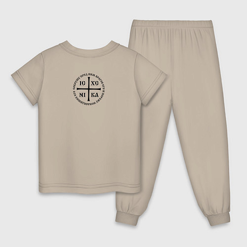 Детская пижама Сокрушу пред ним врагов его малая Ника черная / Миндальный – фото 2