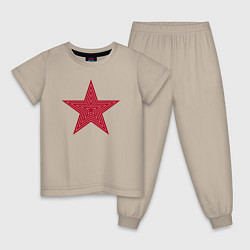 Пижама хлопковая детская USSR red star, цвет: миндальный