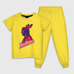 Пижама хлопковая детская Индейцы, цвет: желтый