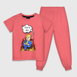 Детская пижама Vault boy in the fire