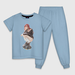 Пижама хлопковая детская Момо Аясэ НЛО, цвет: мягкое небо