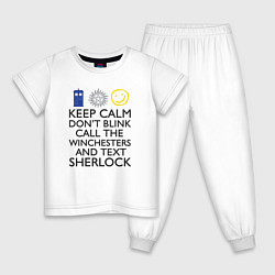 Пижама хлопковая детская Sherlock doctor, цвет: белый