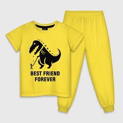 Пижама хлопковая детская Godzilla best friend, цвет: желтый