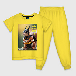 Пижама хлопковая детская Bat squirrel - oreshnik meme, цвет: желтый