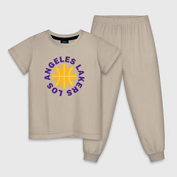 Пижама хлопковая детская LA Lakers team, цвет: миндальный