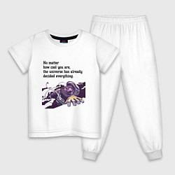 Пижама хлопковая детская Вселенная уже всё решила, цвет: белый