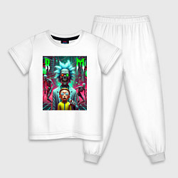 Пижама хлопковая детская Rick and Morty - horror fantasy, цвет: белый