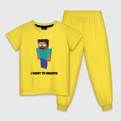 Детская пижама Herobrine i want to believe