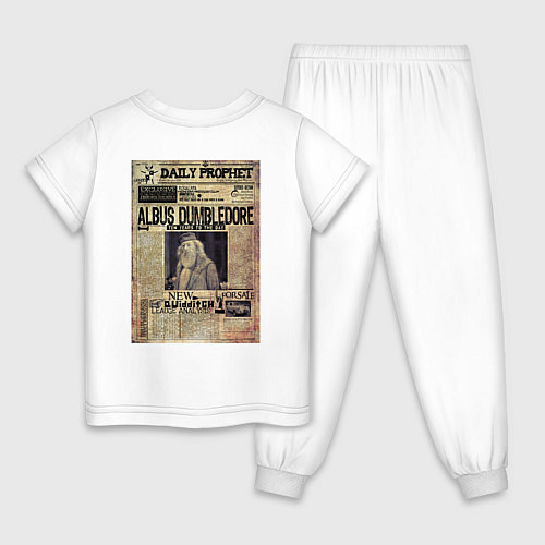 Детская пижама Гарри Поттер Ежедневный пророк / Белый – фото 2
