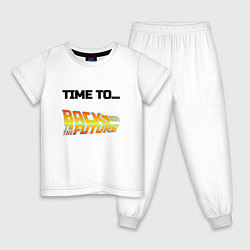 Пижама хлопковая детская Time to back to the future, цвет: белый