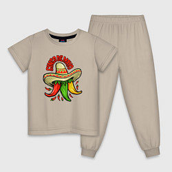 Пижама хлопковая детская Cinco de mayo, цвет: миндальный