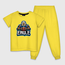 Пижама хлопковая детская Eagle basketball, цвет: желтый
