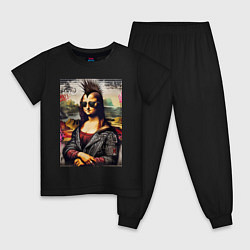 Пижама хлопковая детская Mona Lisa - punk, цвет: черный