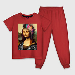 Пижама хлопковая детская Mona Lisa - punks not dead, цвет: красный