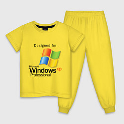 Пижама хлопковая детская Предназначен для windows xp, цвет: желтый