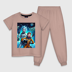 Детская пижама Космонавты Рик и Морти - нейроарт фантазия