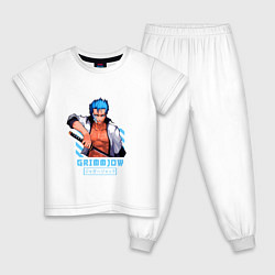 Пижама хлопковая детская Блич Гриммджоу, цвет: белый
