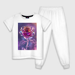 Пижама хлопковая детская Кристальная роза, цвет: белый