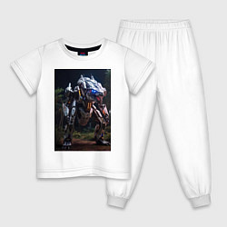 Пижама хлопковая детская Робот в стиле Horizon, цвет: белый