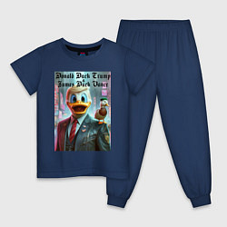 Пижама хлопковая детская Donald Duck Trump and James Duck Vance, цвет: тёмно-синий