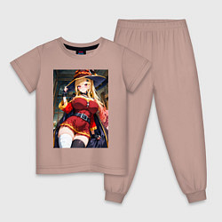 Пижама хлопковая детская Марин Китагава косплей Мегумин, цвет: пыльно-розовый