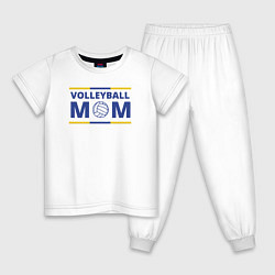 Пижама хлопковая детская Волейбольная мама, цвет: белый