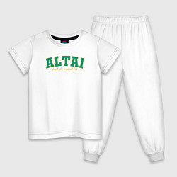 Пижама хлопковая детская Altai soul and mountains, цвет: белый