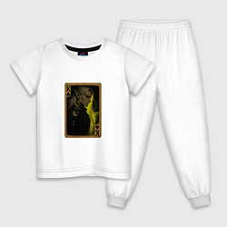 Пижама хлопковая детская Карта Аскейра Калионора: король треф, цвет: белый