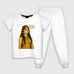 Пижама хлопковая детская Билли Айлиш фараон, цвет: белый