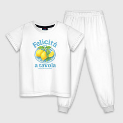 Пижама хлопковая детская Felicita a tavola, цвет: белый