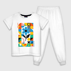 Пижама хлопковая детская Fell alive, цвет: белый