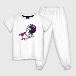 Пижама хлопковая детская Spaceman superman, цвет: белый