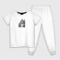 Пижама хлопковая детская Зайяц турист, цвет: белый