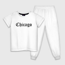 Пижама хлопковая детская Chicago Illinois - USA, цвет: белый