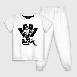 Пижама хлопковая детская ММА аниме, цвет: белый